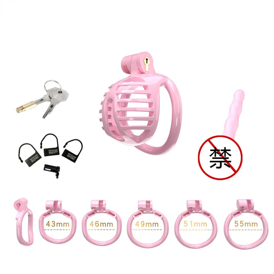 Bdsm Male Chastity Device Cock Cage Lightweight Chastity Cage정조대Body-Safe ABS Penis Cage for Men with 5 Different Sizes Ring 18+