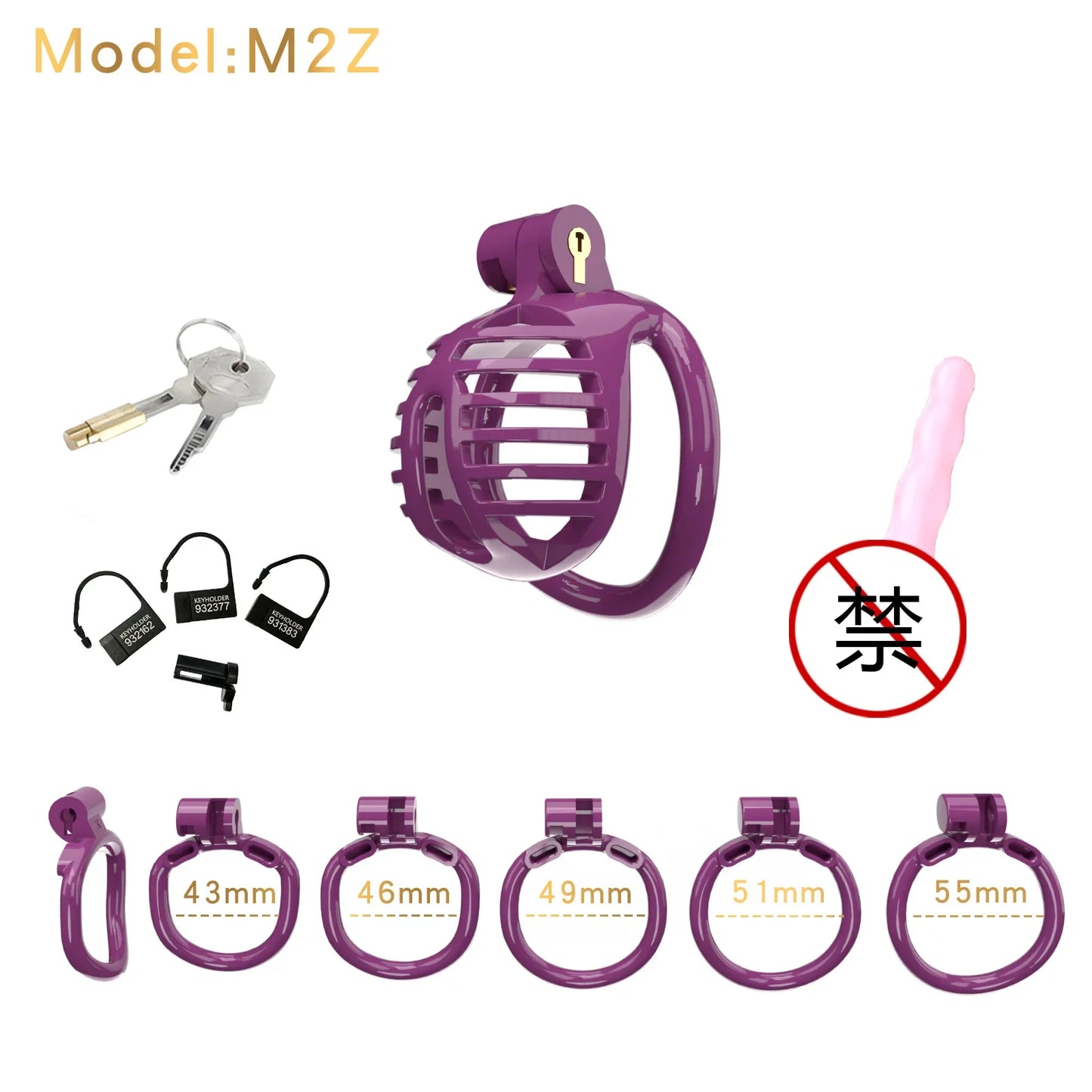 Bdsm Male Chastity Device Cock Cage Lightweight Chastity Cage정조대Body-Safe ABS Penis Cage for Men with 5 Different Sizes Ring 18+