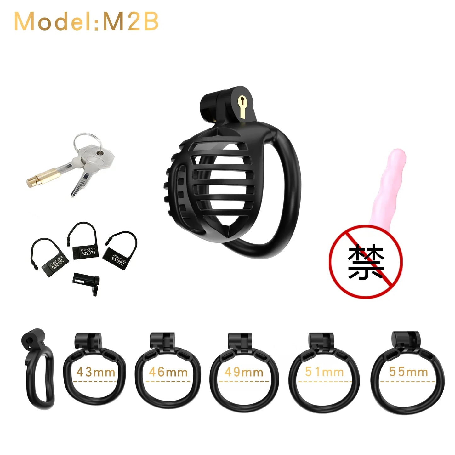 Bdsm Male Chastity Device Cock Cage Lightweight Chastity Cage정조대Body-Safe ABS Penis Cage for Men with 5 Different Sizes Ring 18+