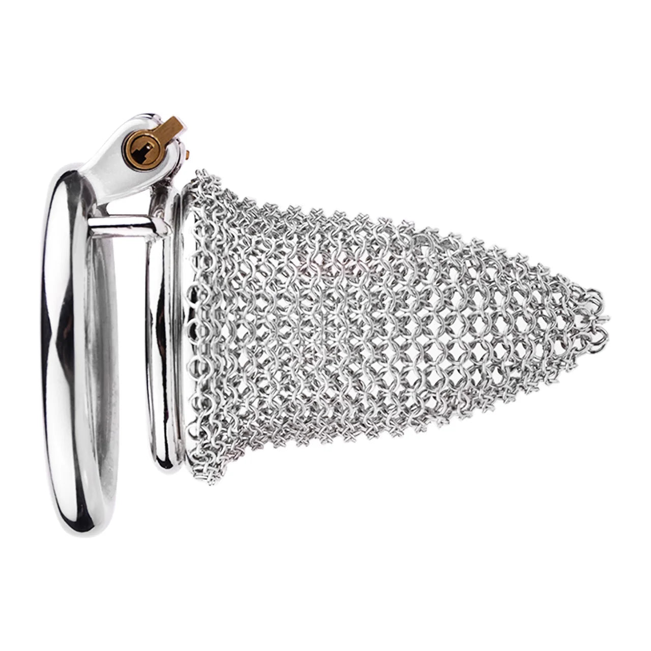 Bdsm Men's Stainless Steel Mesh Chastity Cage Smooth Small Cock Lock Lightweight Erect Denial Control Penis Lock Sex Toy For Men