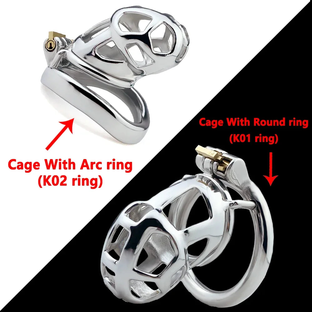 Bdsm Metal Cobra Male Chastity Cage Device 정조대 Hand-Polished콕링Cock Rings Sissy Cock Cages Trainer Sex Products Sex Toys For Men