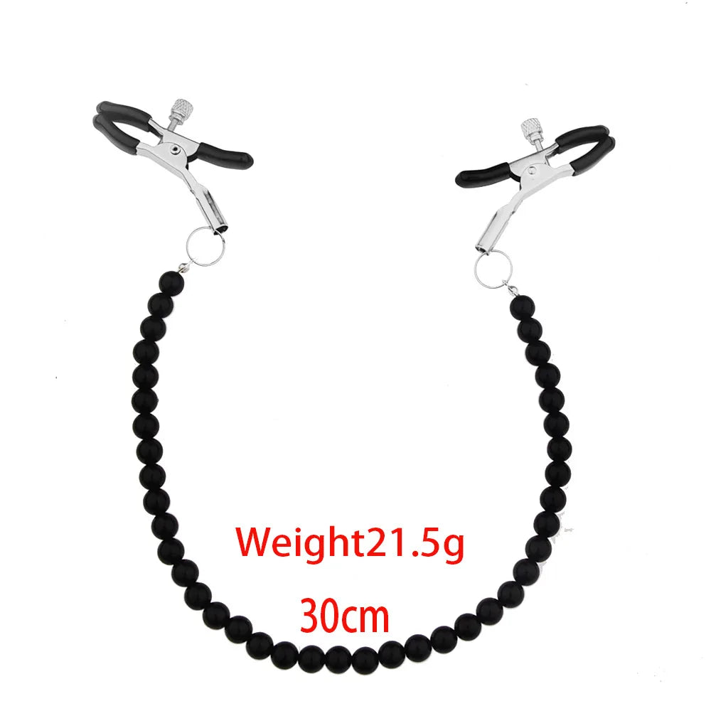 Bdsm Nipple Clamps With Pearl Chain Set for Women Fetish To Breast Labia Clips Breast Bondage Restraint Slave Fetish Sex Toys