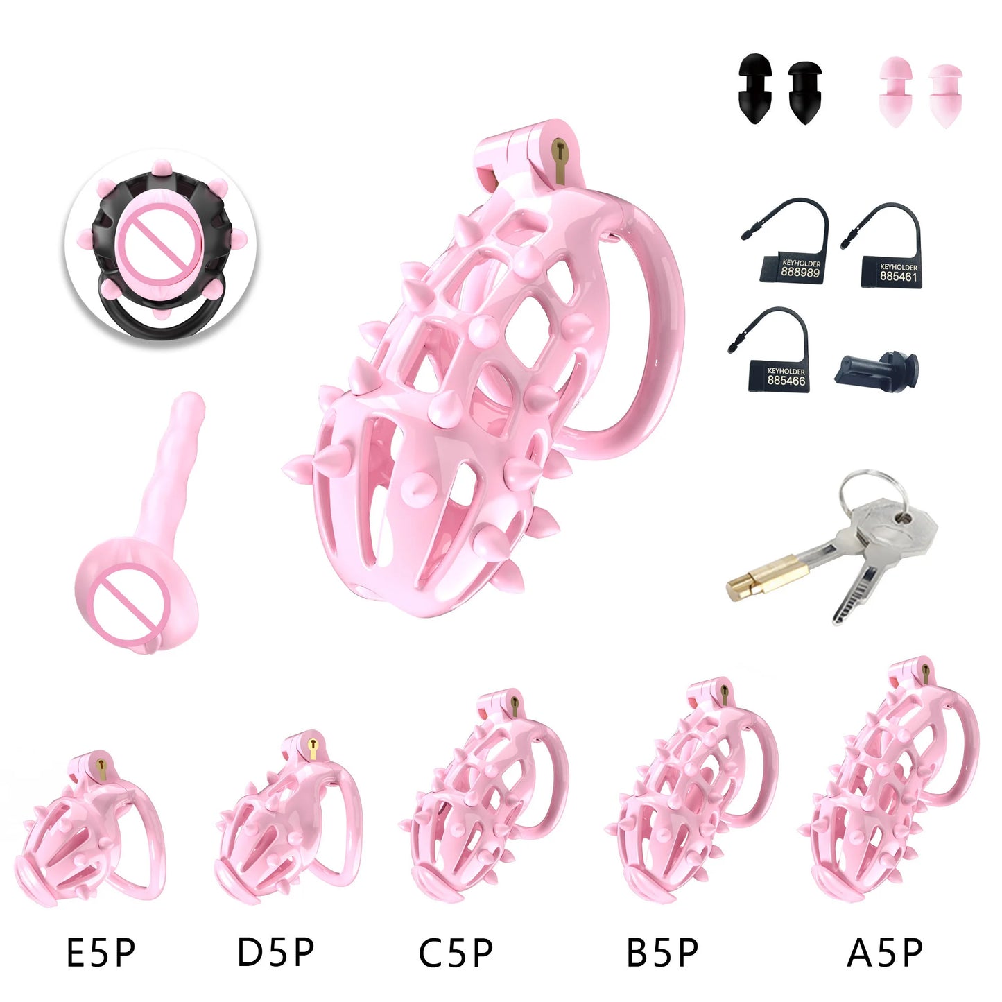 Bdsm Pink Chastity Cage With Pink Spikes Erotic Chastity Cage정조대Sissy Male Cock Cage Penis Wear Alternative Stimulation Sex Toys