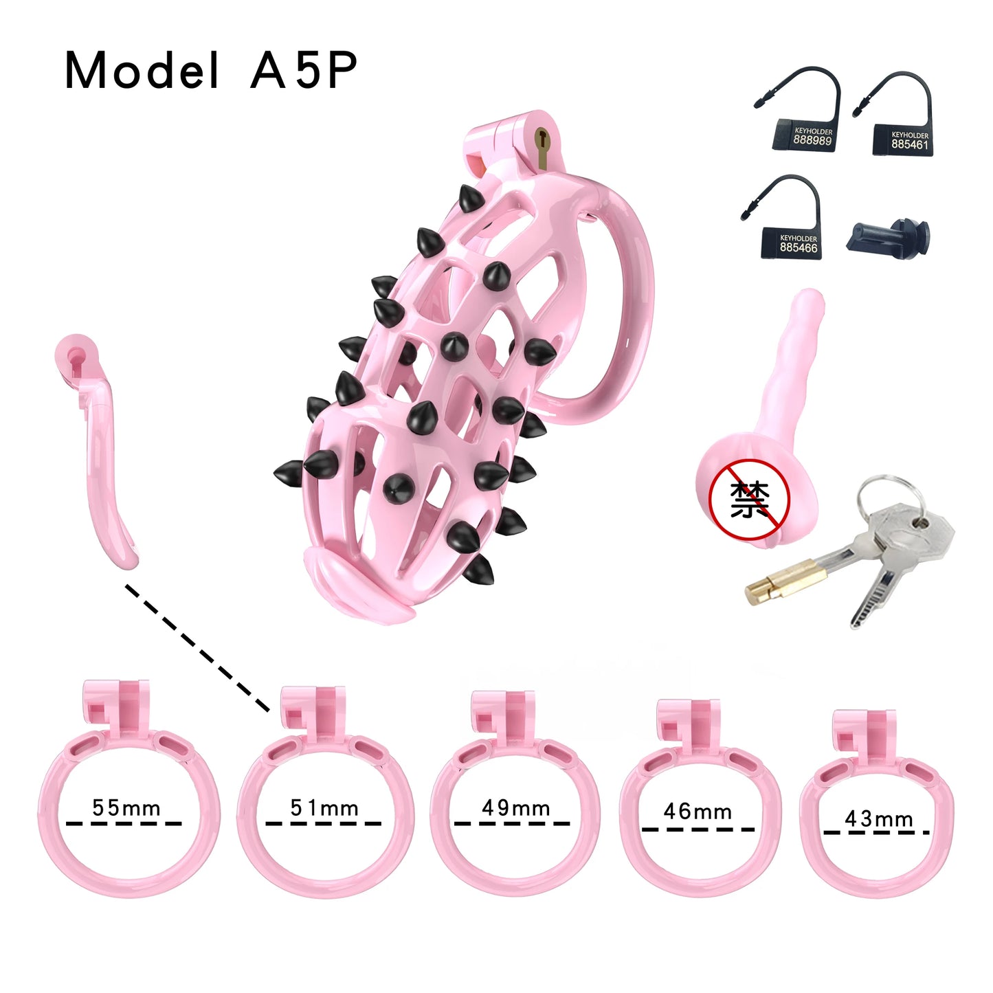 Bdsm Pink Chastity Cage With Pink Spikes Erotic Chastity Cage정조대Sissy Male Cock Cage Penis Wear Alternative Stimulation Sex Toys