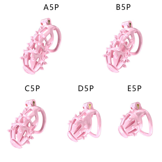 Bdsm Pink Chastity Cage With Pink Spikes Erotic Chastity Cage정조대Sissy Male Cock Cage Penis Wear Alternative Stimulation Sex Toys