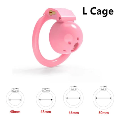 Bdsm Pink Mini Sissy Chastity Cage Devices with 4 Size Penis Rings Cock Cage Bondage Slave Abstinence Control Sex Toys for Male