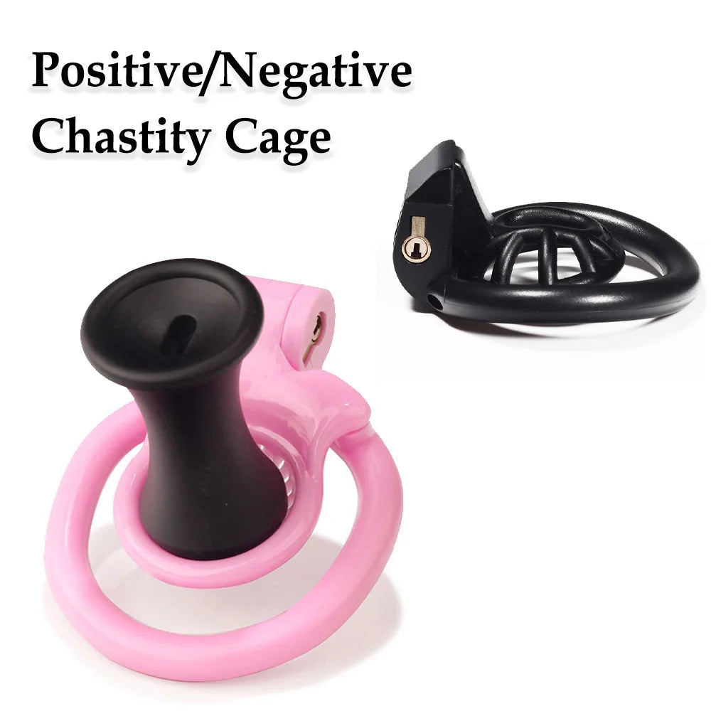 Bdsm Positive/Negative Urethral Chastity Cage Penis Lock with 4 Size Ring Sissy Inverted Urethral Plug Cock Cage Sextoys for Man