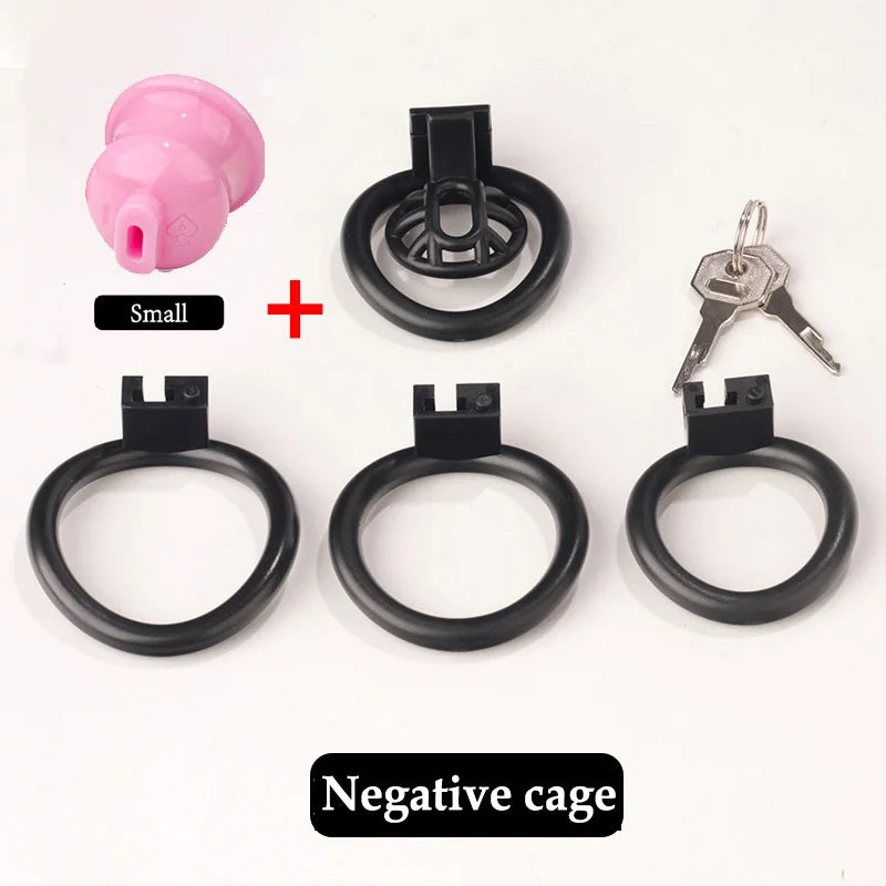 Bdsm Positive/Negative Urethral Chastity Cage Penis Lock with 4 Size Ring Sissy Inverted Urethral Plug Cock Cage Sextoys for Man