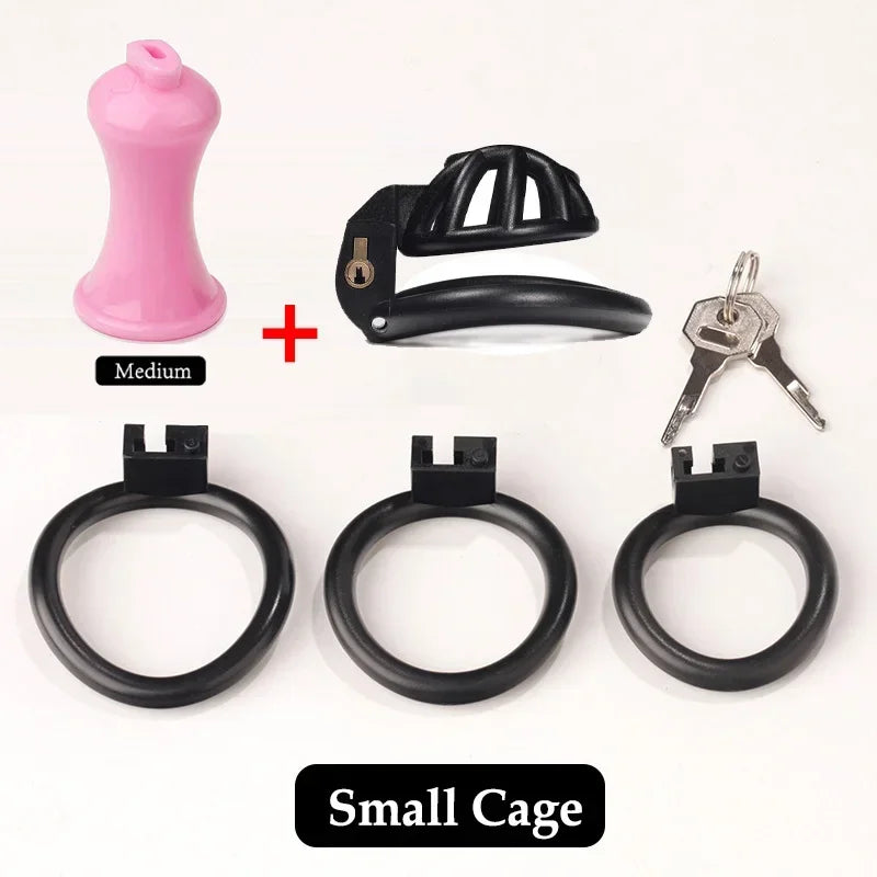 Bdsm Positive/Negative Urethral Chastity Cage Penis Lock with 4 Size Ring Sissy Inverted Urethral Plug Cock Cage Sextoys for Man