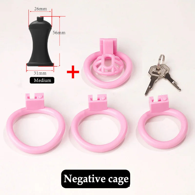 Bdsm Positive/Negative Urethral Chastity Cage Penis Lock with 4 Size Ring Sissy Inverted Urethral Plug Cock Cage Sextoys for Man