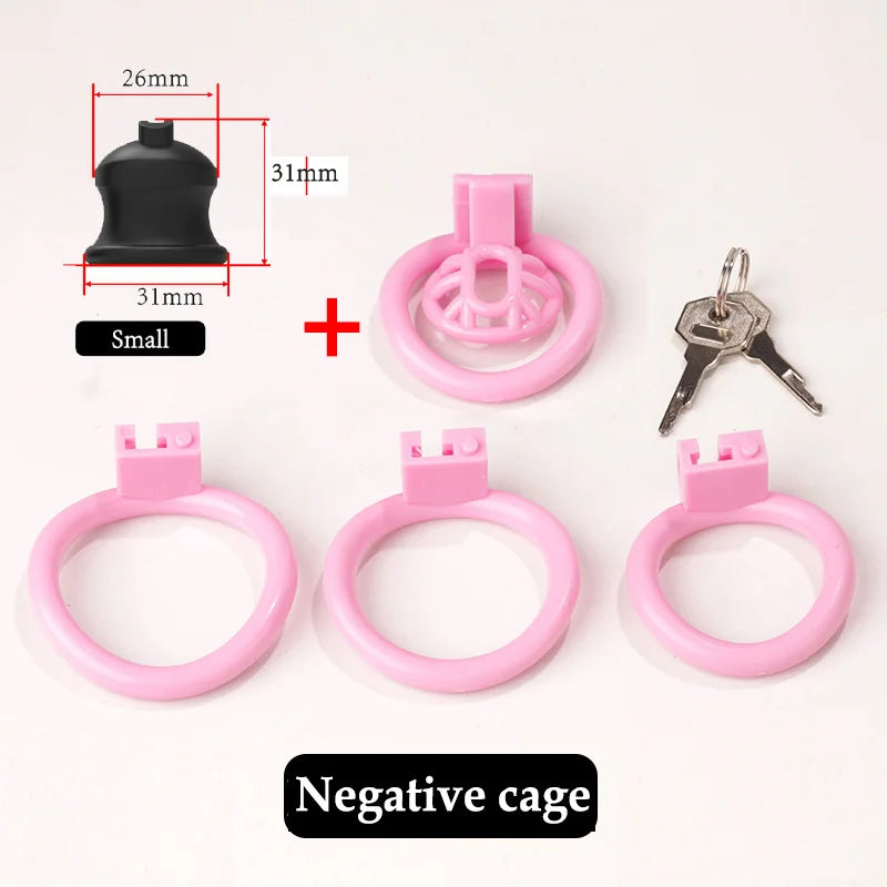 Bdsm Positive/Negative Urethral Chastity Cage Penis Lock with 4 Size Ring Sissy Inverted Urethral Plug Cock Cage Sextoys for Man