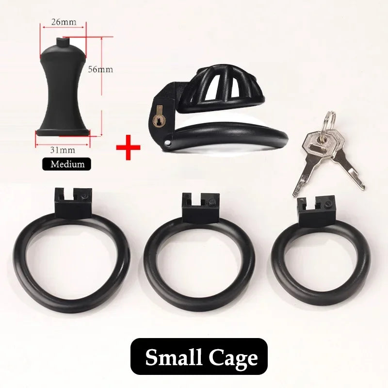 Bdsm Positive/Negative Urethral Chastity Cage Penis Lock with 4 Size Ring Sissy Inverted Urethral Plug Cock Cage Sextoys for Man