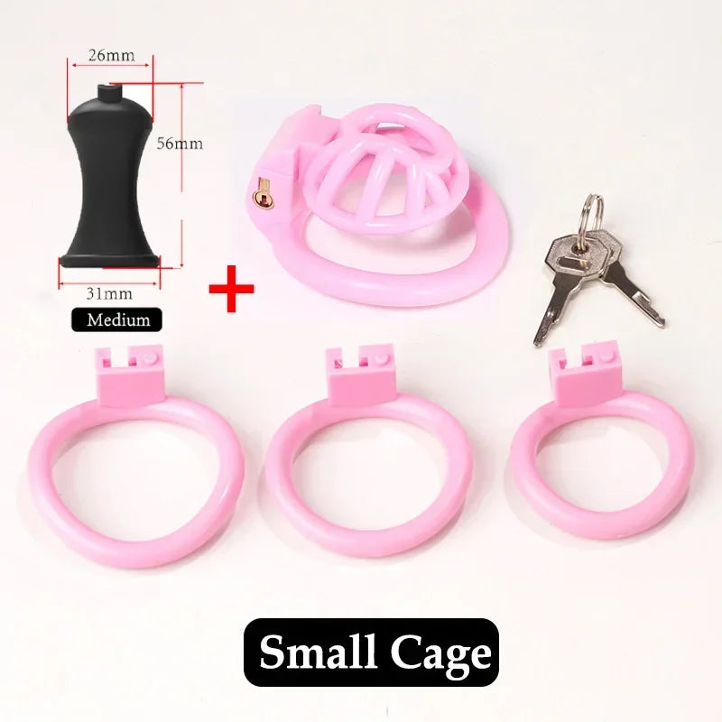 Bdsm Positive/Negative Urethral Chastity Cage Penis Lock with 4 Size Ring Sissy Inverted Urethral Plug Cock Cage Sextoys for Man