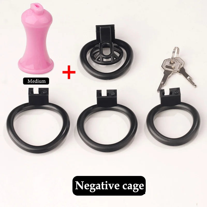 Bdsm Positive/Negative Urethral Chastity Cage Penis Lock with 4 Size Ring Sissy Inverted Urethral Plug Cock Cage Sextoys for Man