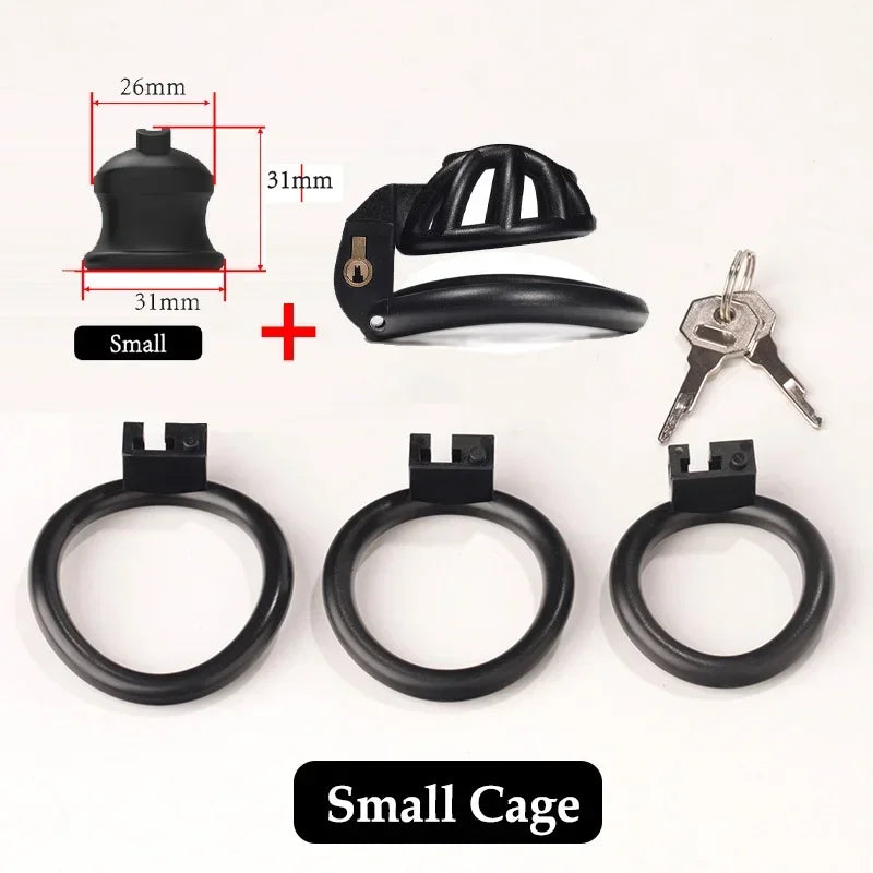 Bdsm Positive/Negative Urethral Chastity Cage Penis Lock with 4 Size Ring Sissy Inverted Urethral Plug Cock Cage Sextoys for Man