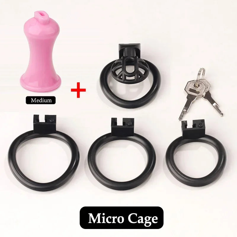 Bdsm Positive/Negative Urethral Chastity Cage Penis Lock with 4 Size Ring Sissy Inverted Urethral Plug Cock Cage Sextoys for Man