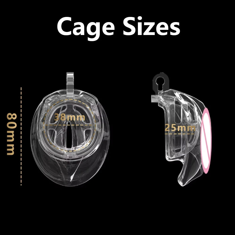 Bdsm Realistic Pussy Design Chastity Cage 정조대 Sissy Chastity Device Lightweight Cock Cage with 5 Base Rings Sex Toys for Man Gay