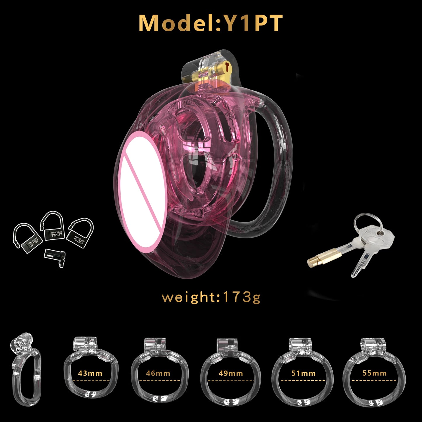 Bdsm Realistic Pussy Design Chastity Cage 정조대 Sissy Chastity Device Lightweight Cock Cage with 5 Base Rings Sex Toys for Man Gay