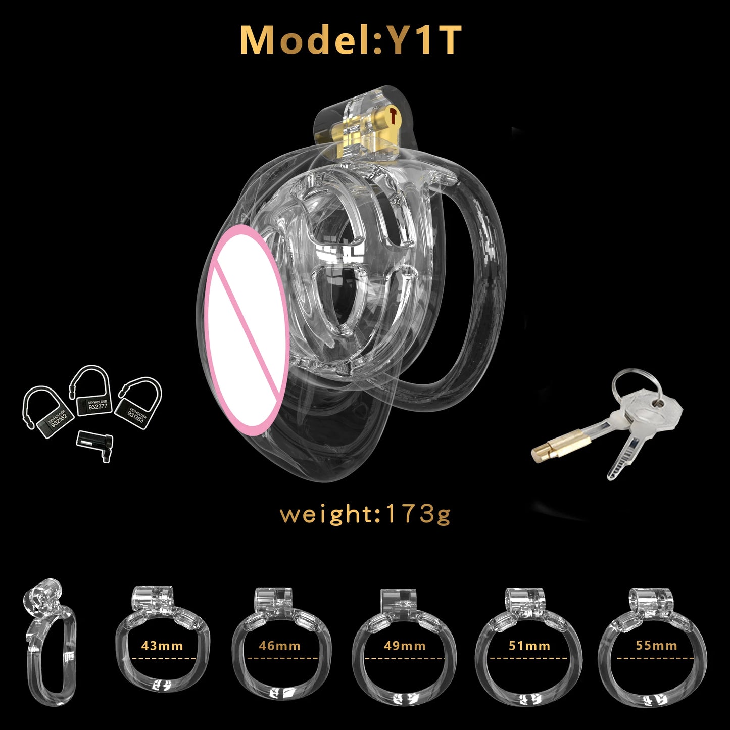 Bdsm Realistic Pussy Design Chastity Cage 정조대 Sissy Chastity Device Lightweight Cock Cage with 5 Base Rings Sex Toys for Man Gay