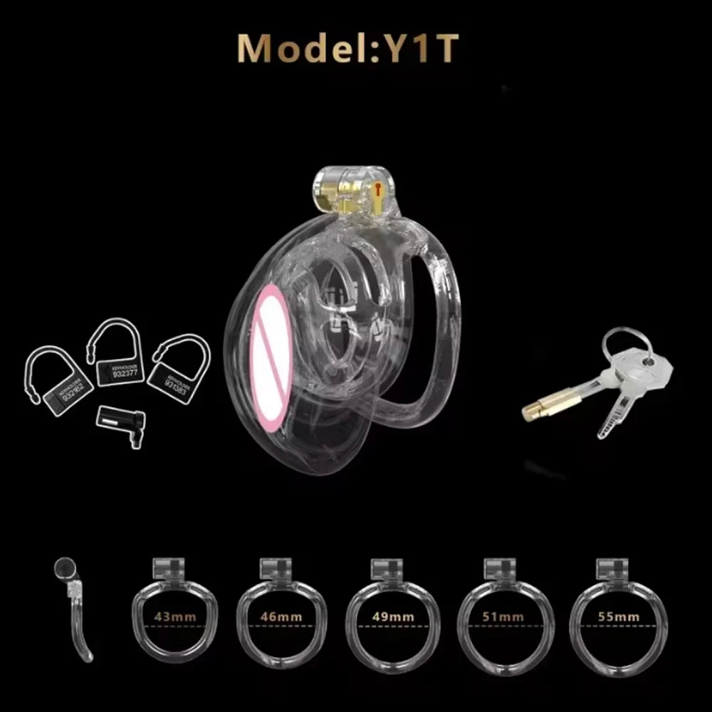 Bdsm Realistic Pussy Design Chastity Cage 정조대 Sissy Chastity Device Lightweight Cock Cage with 5 Base Rings Sex Toys for Man Gay