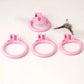 Bdsm Sissy Pink Chastity Device with Urethral Plug정조대Positive/Negative with 4 Sizes Cock Ring Mini Cock Cage Sex Toy for Men Gay