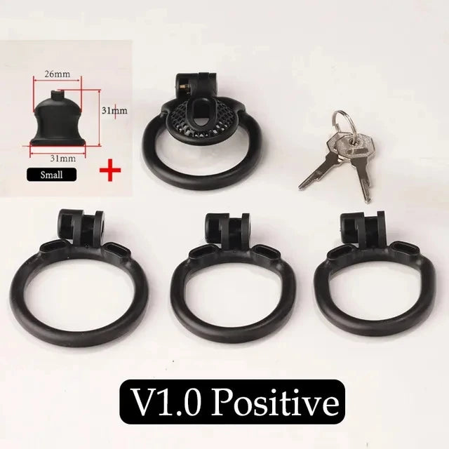 Bdsm Sissy Pink Chastity Device with Urethral Plug정조대Positive/Negative with 4 Sizes Cock Ring Mini Cock Cage Sex Toy for Men Gay