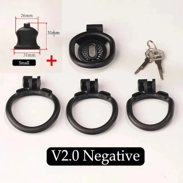 Bdsm Sissy Pink Chastity Device with Urethral Plug정조대Positive/Negative with 4 Sizes Cock Ring Mini Cock Cage Sex Toy for Men Gay