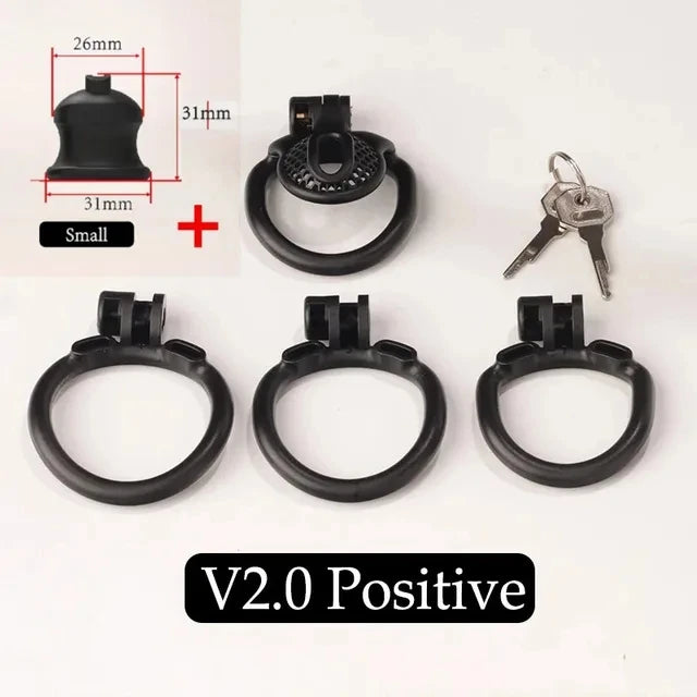 Bdsm Sissy Pink Chastity Device with Urethral Plug정조대Positive/Negative with 4 Sizes Cock Ring Mini Cock Cage Sex Toy for Men Gay