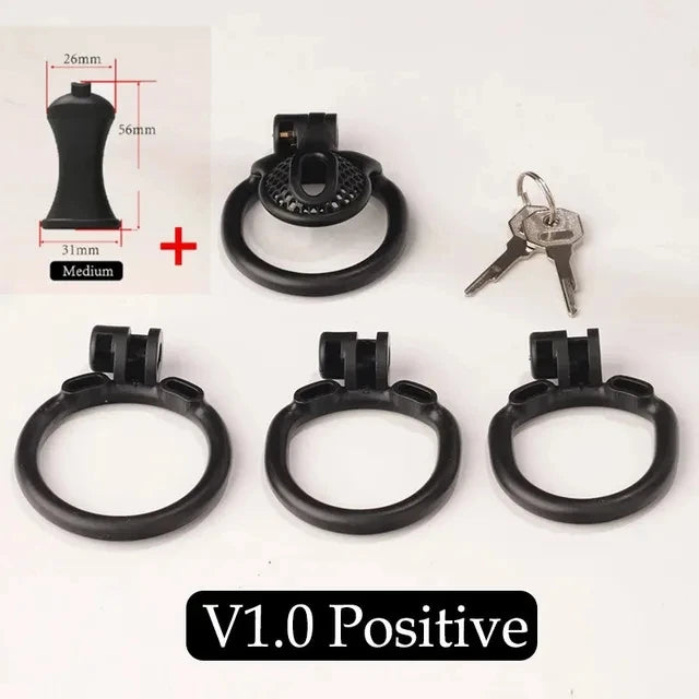 Bdsm Sissy Pink Chastity Device with Urethral Plug정조대Positive/Negative with 4 Sizes Cock Ring Mini Cock Cage Sex Toy for Men Gay