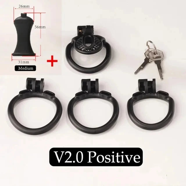 Bdsm Sissy Pink Chastity Device with Urethral Plug정조대Positive/Negative with 4 Sizes Cock Ring Mini Cock Cage Sex Toy for Men Gay