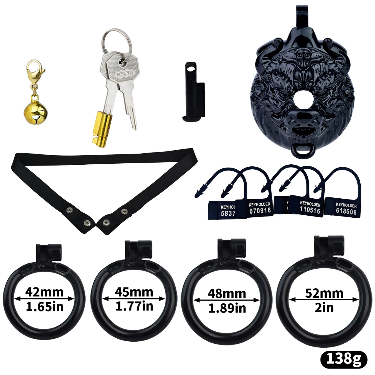 Bdsm Tiger Chastity Device & 4 Sizes Penis Rings Pneis Lock Urethral Chastity Sex Toys for Men Ascetic Anti-Cheating Cock Cages