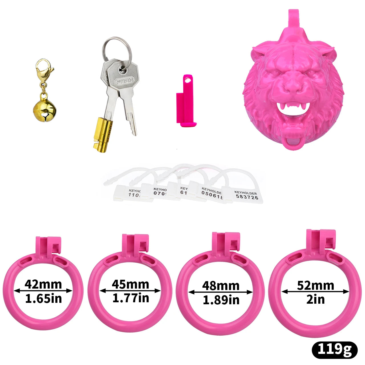 Bdsm Tiger Chastity Device & 4 Sizes Penis Rings Pneis Lock Urethral Chastity Sex Toys for Men Ascetic Anti-Cheating Cock Cages