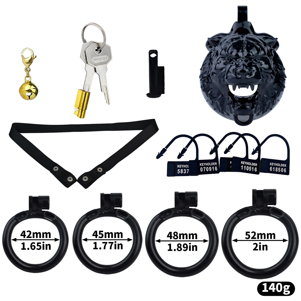 Bdsm Tiger Chastity Device & 4 Sizes Penis Rings Pneis Lock Urethral Chastity Sex Toys for Men Ascetic Anti-Cheating Cock Cages