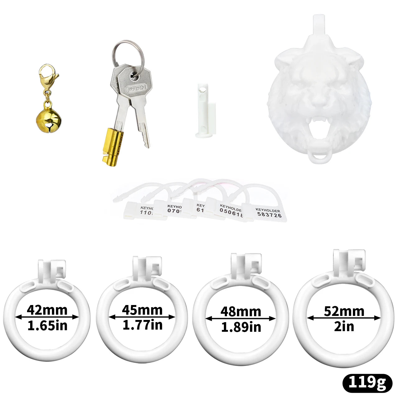 Bdsm Tiger Chastity Device & 4 Sizes Penis Rings Pneis Lock Urethral Chastity Sex Toys for Men Ascetic Anti-Cheating Cock Cages