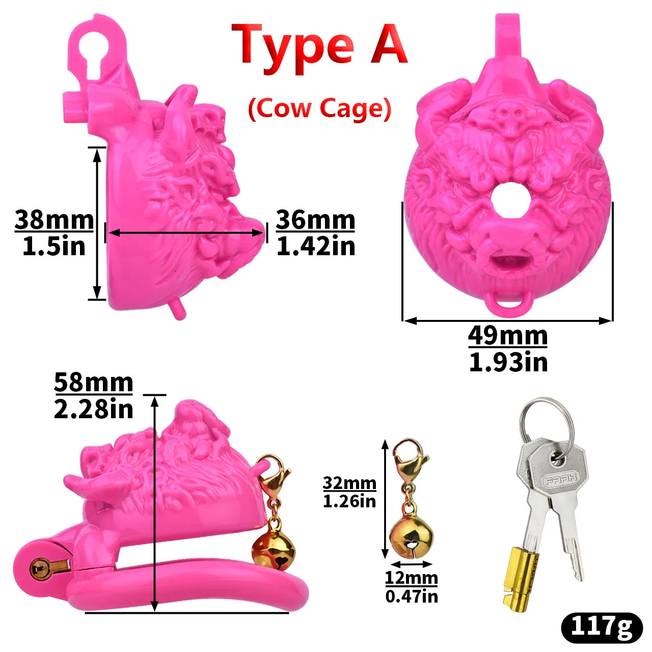 Bdsm Tiger Chastity Device & 4 Sizes Penis Rings Pneis Lock Urethral Chastity Sex Toys for Men Ascetic Anti-Cheating Cock Cages