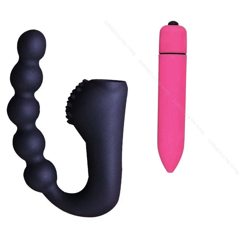 Beads  Vibrating Prostate Massager Anal Plug Waterproof Motors 10 Speeds Stimulation Butt Anus Silicone Men Women Sex Toys