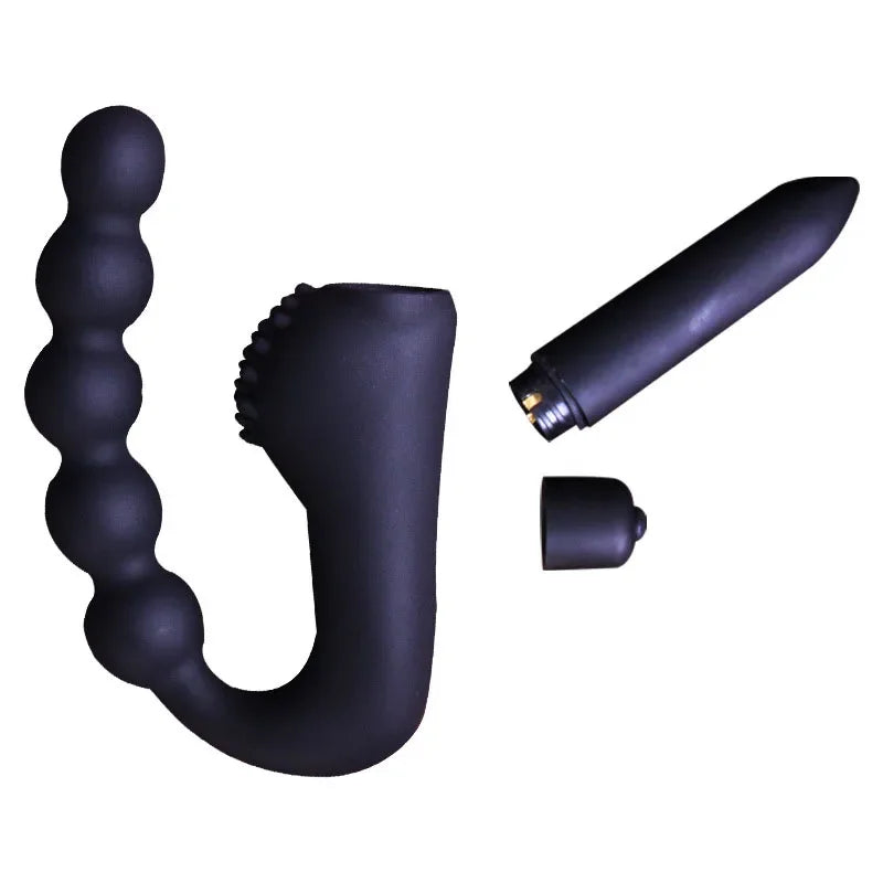 Beads  Vibrating Prostate Massager Anal Plug Waterproof Motors 10 Speeds Stimulation Butt Anus Silicone Men Women Sex Toys