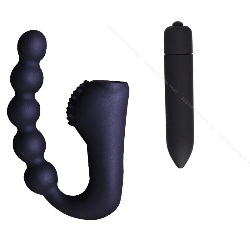 Beads  Vibrating Prostate Massager Anal Plug Waterproof Motors 10 Speeds Stimulation Butt Anus Silicone Men Women Sex Toys