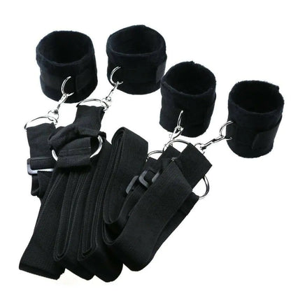 Bed Bondage Set Handcuffs Kit Ankle Wrist Cuffs Padded Bed Cuffs Belt Restraint Strap Slave Flirting Sex Toy for Adults BDSM