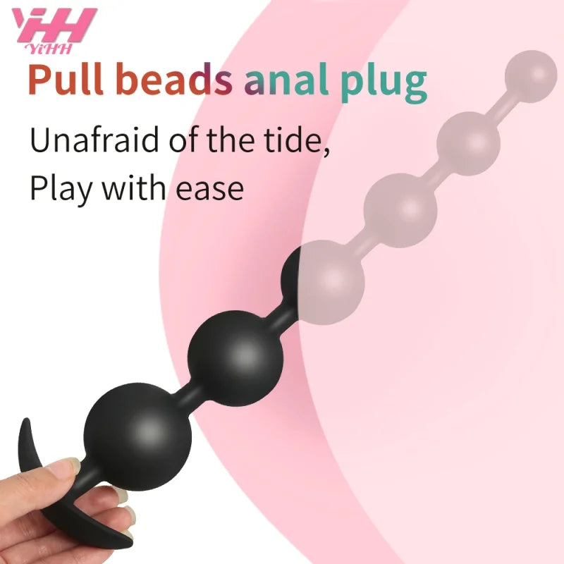 Big Anal Beads Prostate Orgasm Vagina Plug Play Pull Ring Ball Anus Stimulator Butt Sex Product for Men and Women Masturbation