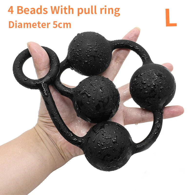 Big Anal Beads Prostate Orgasm Vagina Plug Play Pull Ring Ball Anus Stimulator Butt Sex Product for Men and Women Masturbation