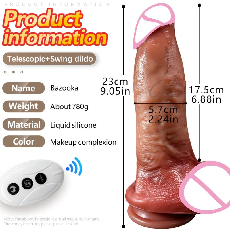 Big Realistic Vibrator Huge Dildo Penis Electric Vibrators Swing telescopic Dildos With Strong Suction Real Big Dick Sex Machine