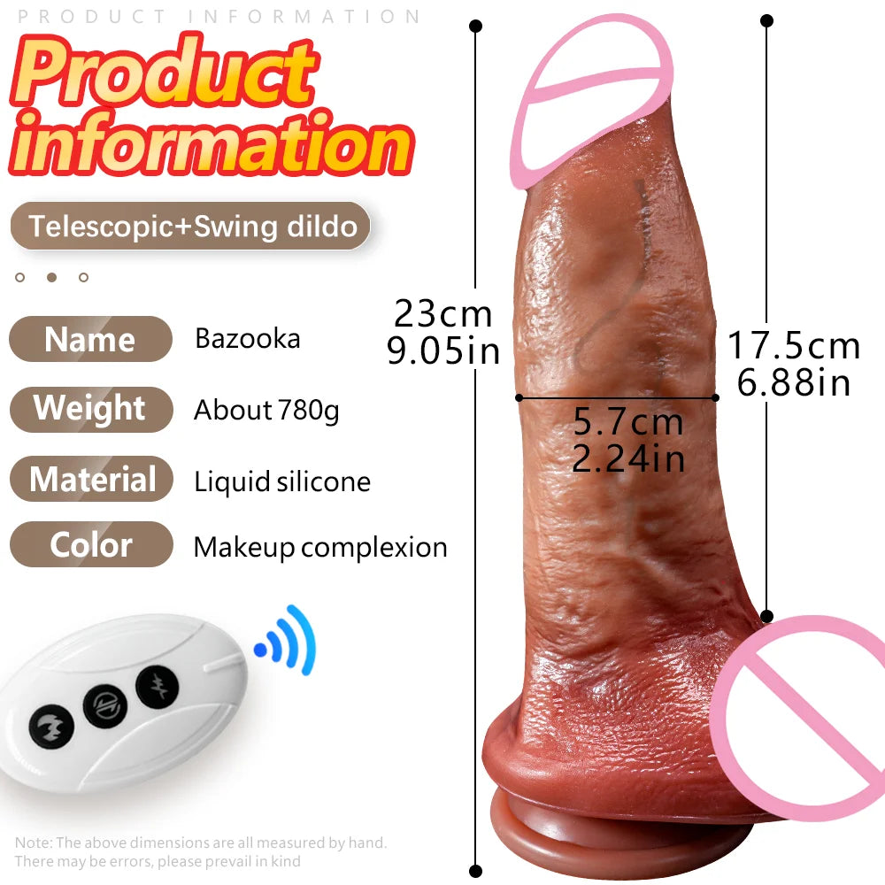 Big Realistic Vibrator Huge Dildo Penis Electric Vibrators Swing telescopic Dildos With Strong Suction Real Big Dick Sex Machine