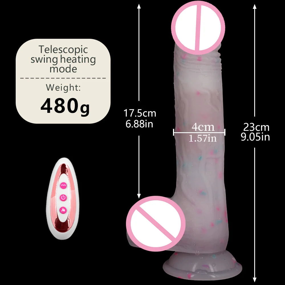 Big Realistic Vibrator Huge Dildo Penis Electric Vibrators Swing telescopic Dildos With Strong Suction Real Big Dick Sex Machine