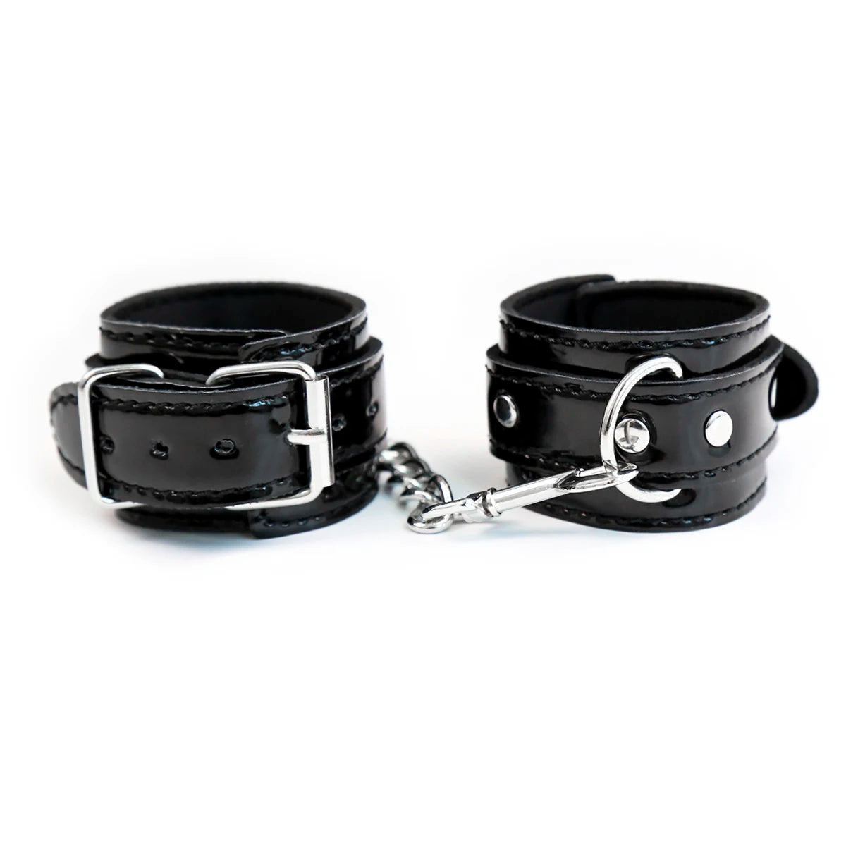 Binding Shackles Padded PU Leather Handcuffs Chain Connected Adult Games  Bondage Restraints BDSM Sex Toys For Couple