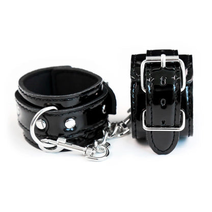 Binding Shackles Padded PU Leather Handcuffs Chain Connected Adult Games  Bondage Restraints BDSM Sex Toys For Couple