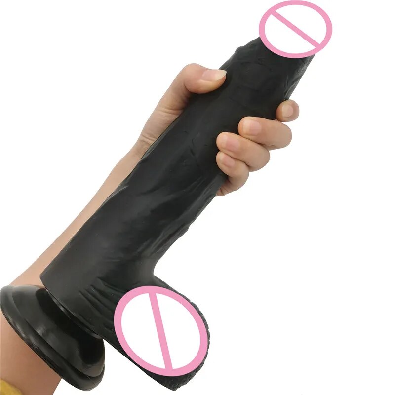 Black Giant Huge Dildo Super Big Dick Anal Butt Large Dong with Suction Cup Realistic Penis Female Masturbator Sex Toy For Women