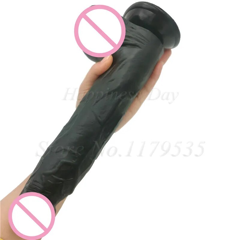 Black Giant Huge Dildo Super Big Dick Anal Butt Large Dong with Suction Cup Realistic Penis Female Masturbator Sex Toy For Women