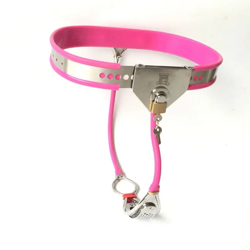 Black Pink Female Chastity Belt with Anal Opening Silicone Liner Waist Fully Adjustable Underwear Device Sex Toy for Women BDSM