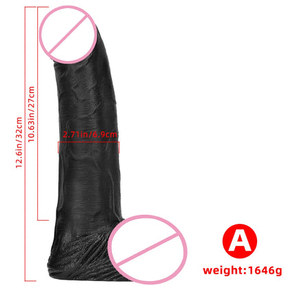 Black Super Big Huge Dildos with Suction Cup Huge Penis Thick Phallus Anal Plug Big Dick Sex Toys for Women Vaginal Masturbators